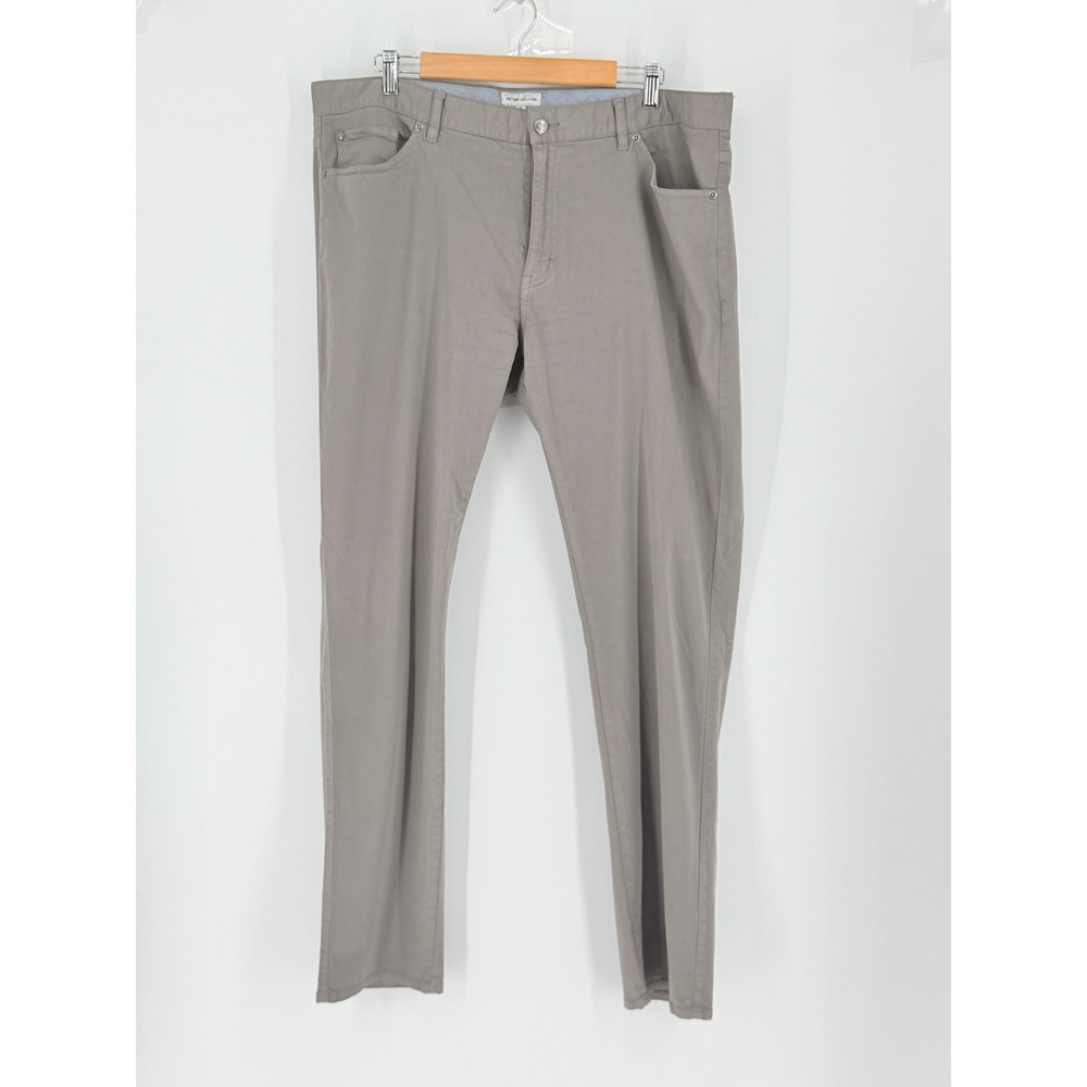 Peter Millar Crown Mens Gray Cotton Modal Straight Leg Pants Gray 40 Golf Resort
